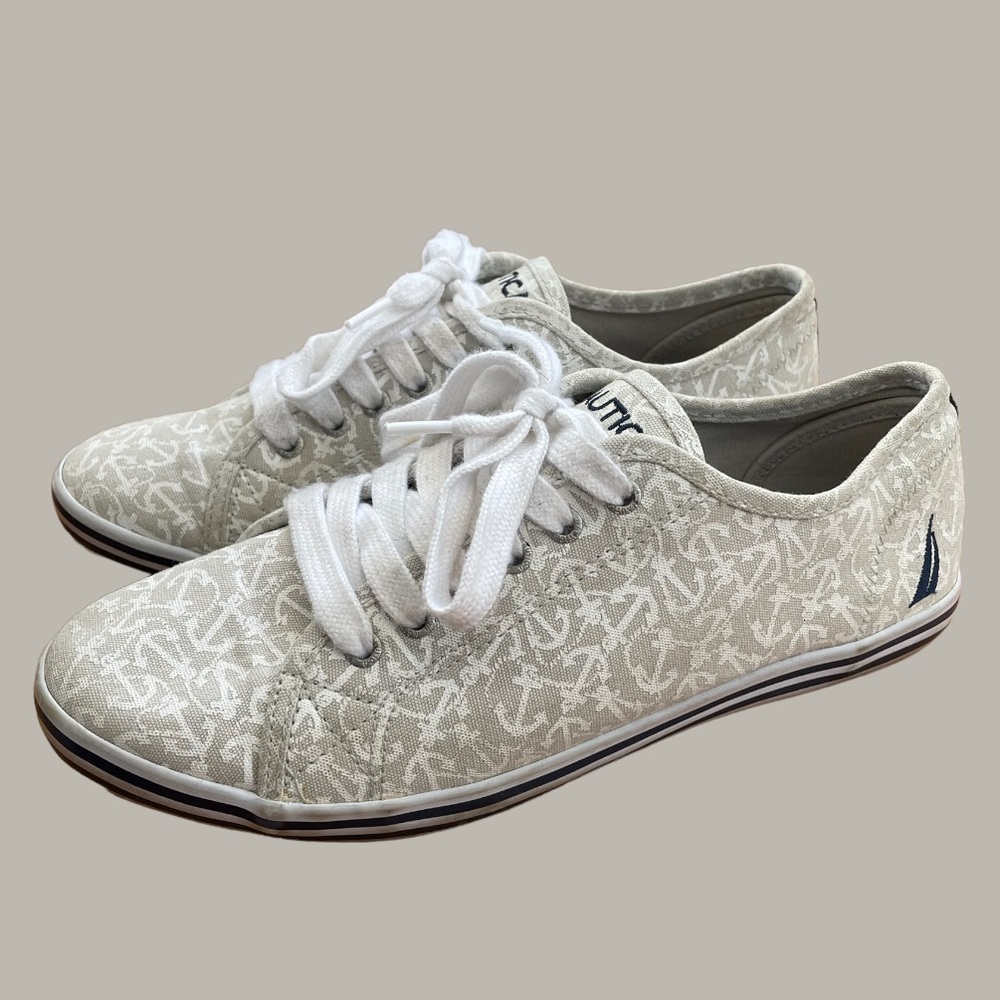 Size 6 Nautica sneakers - nautical with anchors